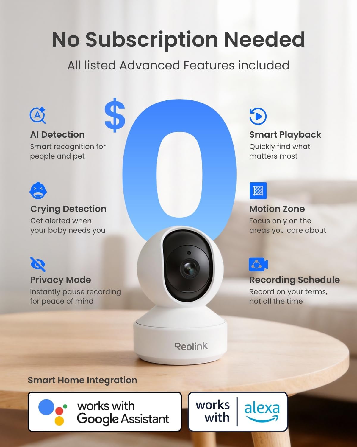 Detalle 1 de REOLINK E1 Pro 3K Indoor Camera, 5MP, Dual-Band Wi-Fi & Auto Tracking