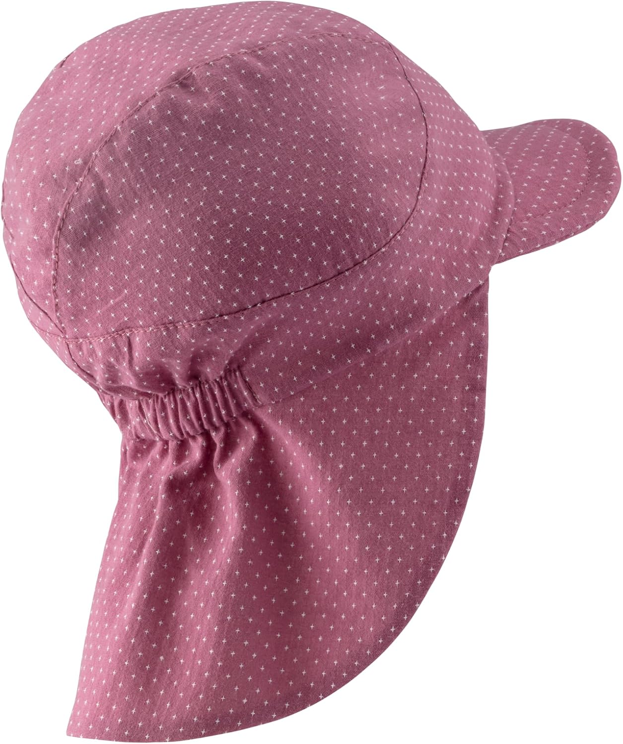 Detalle 2 de Sterntaler Mädchen Sonnenhut Schirmmütze mit Nackenschutz – Pünktchen-Design