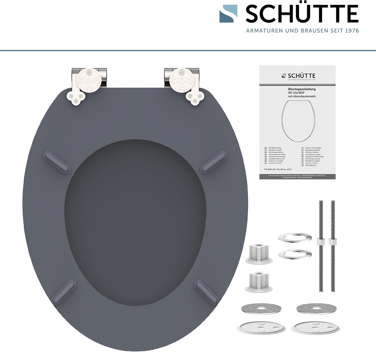 Thumbnail 6 de SCHÜTTE Cuvette Toilette Bois avec frein de chute – Abattant bois gris, MDF résistant