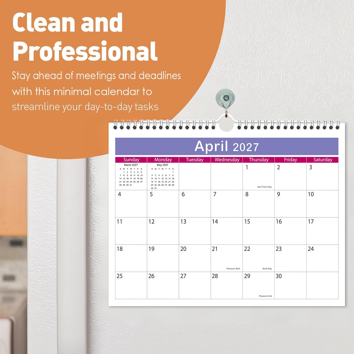 Thumbnail 3 de Riobat 6-8-H-WC-Black 18-Month Wall Calendar, 8.5 x 11 Inches