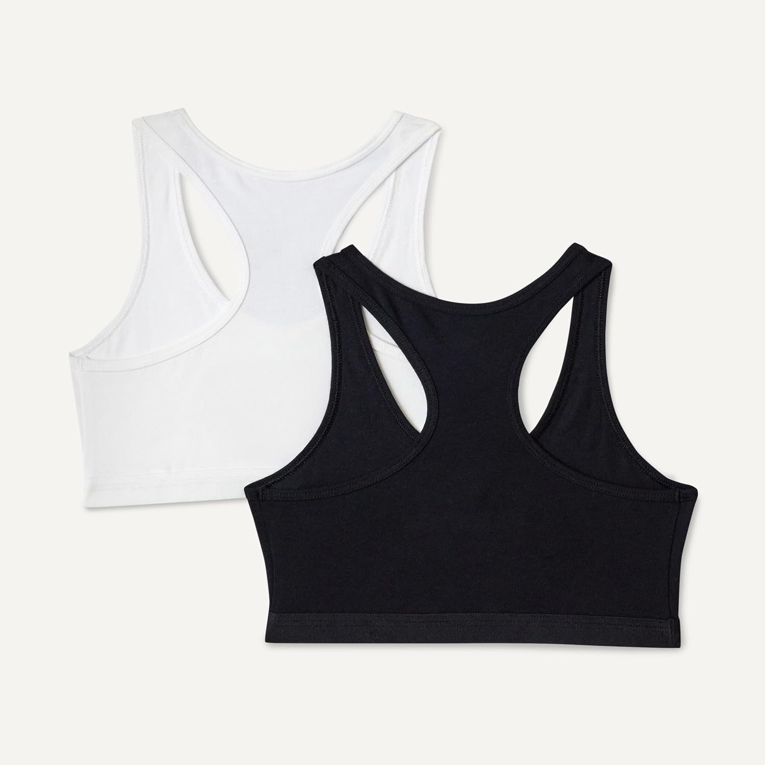 Detalle de Amazon Essentials Mädchen Bustier, Crop-Top-Bralette aus Baumwoll-Jersey – 2er Pack