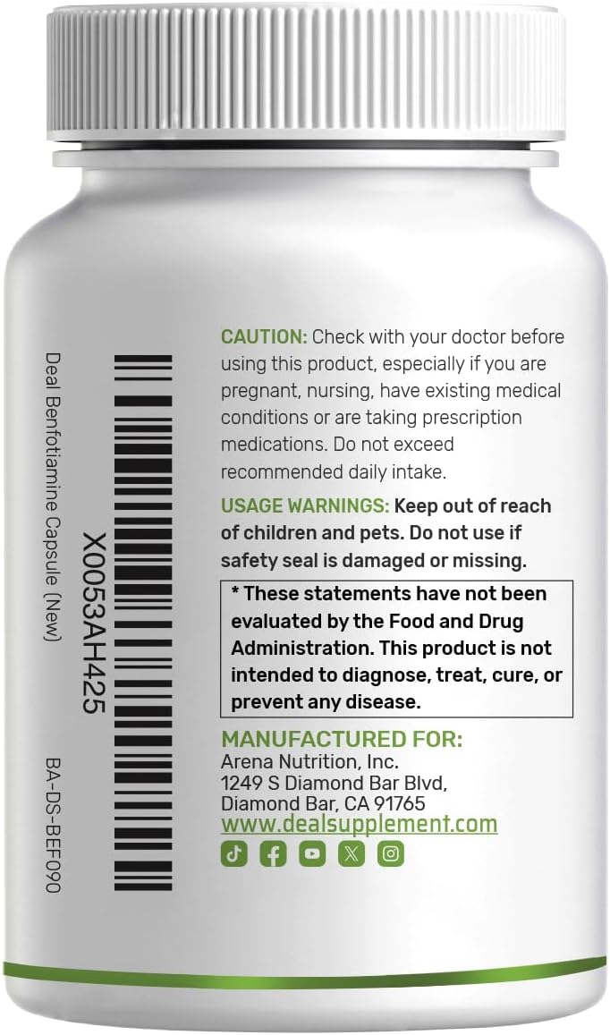 Thumbnail 6 de Benfotiamine supplement 600 mg per serving