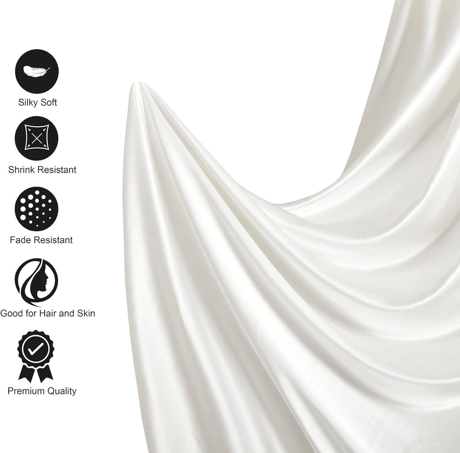 Thumbnail 2 de Lanest Housing Silk Satin Sheets Set (Queen) in Ivory — Cooling, Hypoallergenic, Deep Pockets
