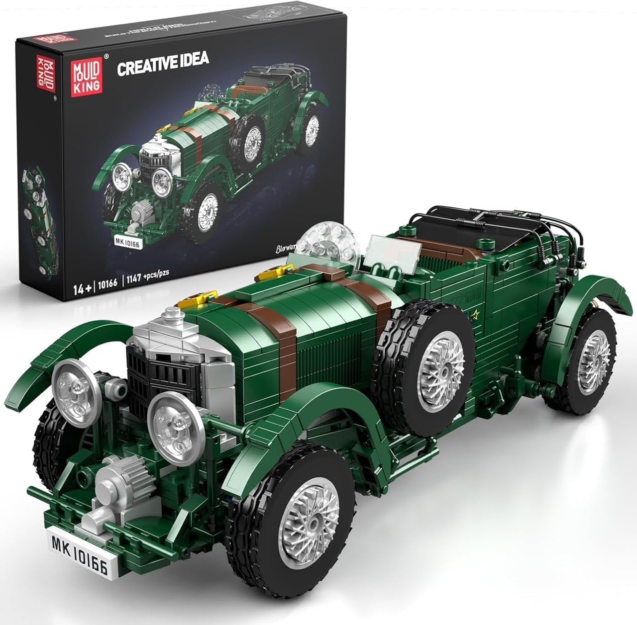 Mould King 10166 Technik Vintage Blower-Sportwagen-Bausatz (MOC) – Retro-Klemmbausteine mit 1.147+ Teilen