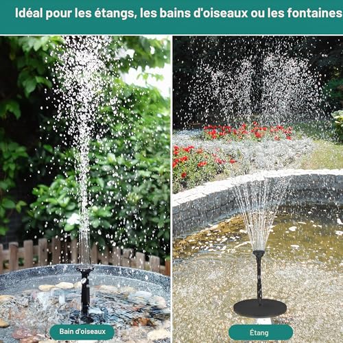 Thumbnail 8 de Biling Fontaine Solaire Extérieure 8 W avec Batterie 3600 mAh − Pompe pour Bassin et Filtre Flottant en ABS
