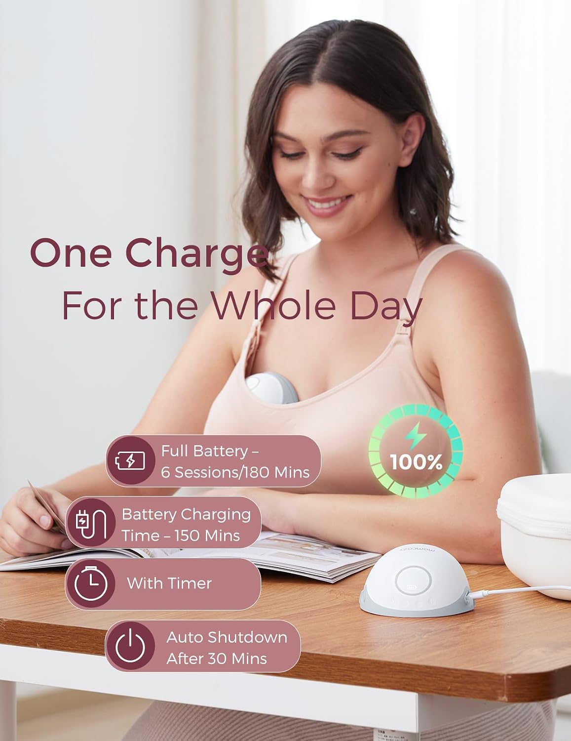 Detalle 2 de Momcozy M6 wearable breast pump 24mm