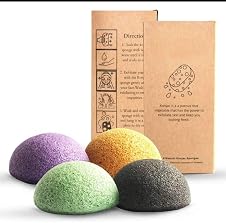 Detalle de Konjac Facial Sponge Set – Organic Exfoliating Sponges for Cleansing 🧽