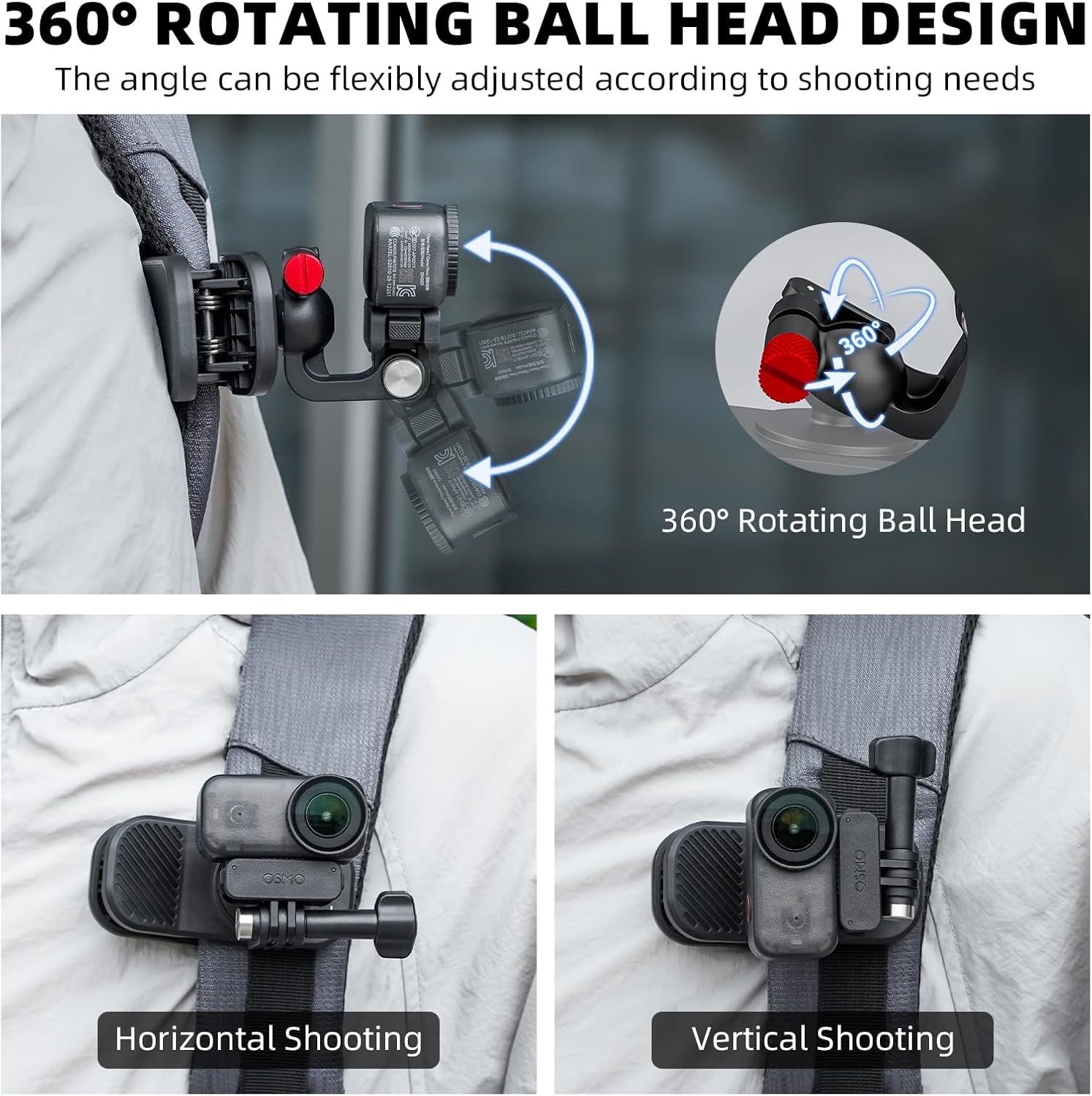 Detalle de Backpack Clip Magnetic Mount for DJI Osmo Action and Action Cam Ecosystem