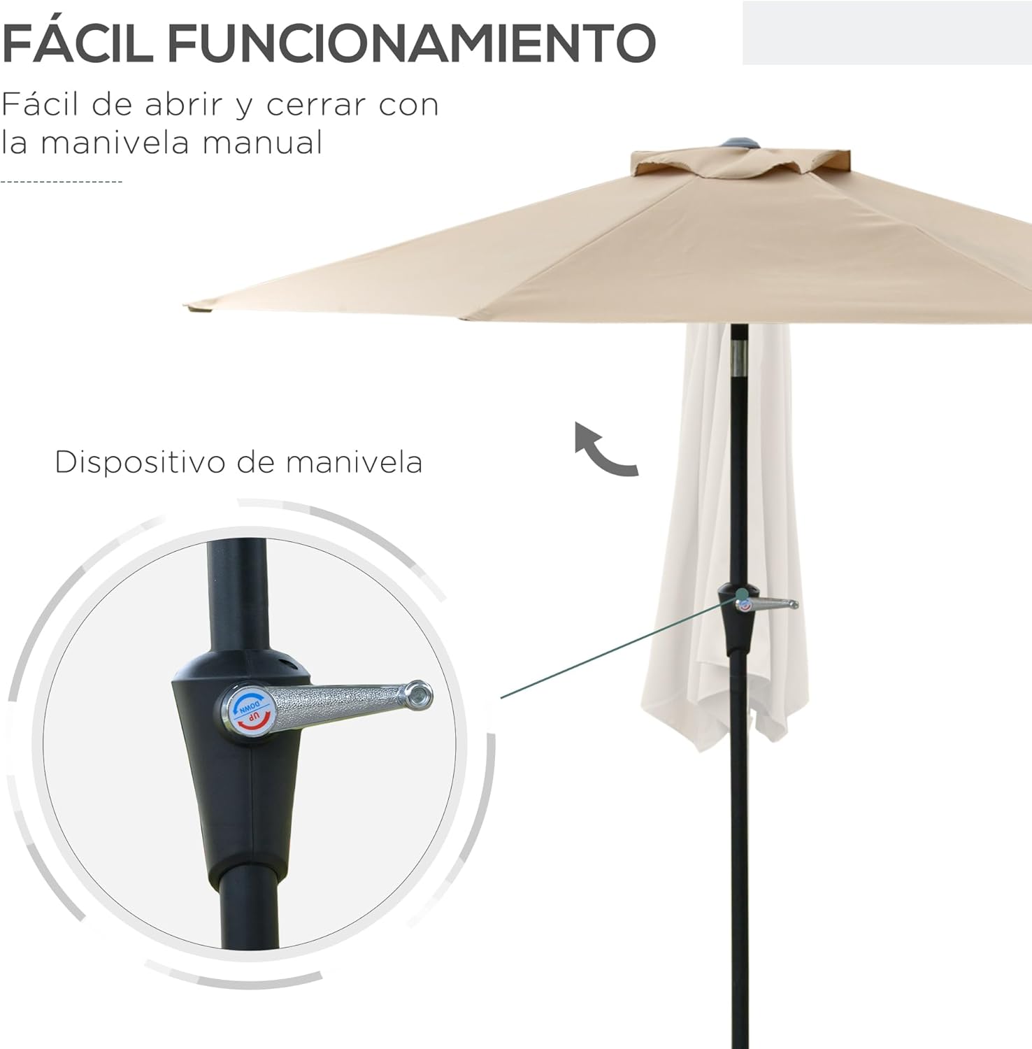 Thumbnail 2 de Outsunny Sombrilla Terraza Ø230 cm