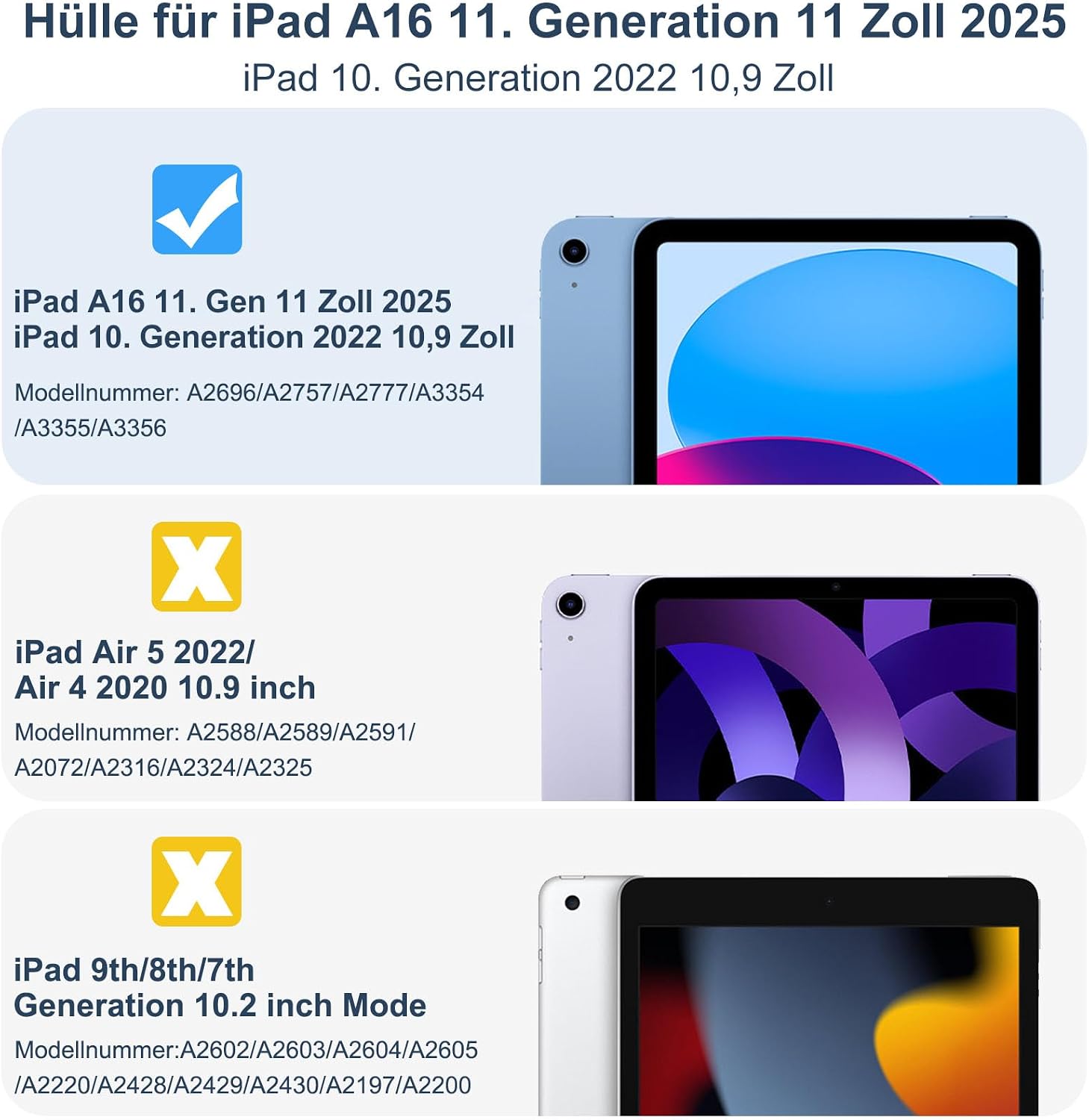 Thumbnail 1 de drivego Hülle für iPad 11. Generation (A16) & iPad 10. Gen 10,9 Zoll mit Stifthalter, Ständer und Auto-Ruhe/Wake – Strauß rosa