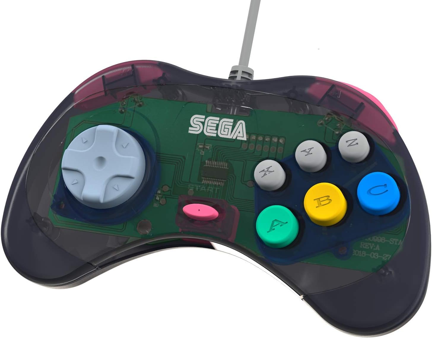 Detalle de Retro-Bit RB-SGA-025 セガサターン USBコントローラー Model 2・6ボタン・スレートグレー