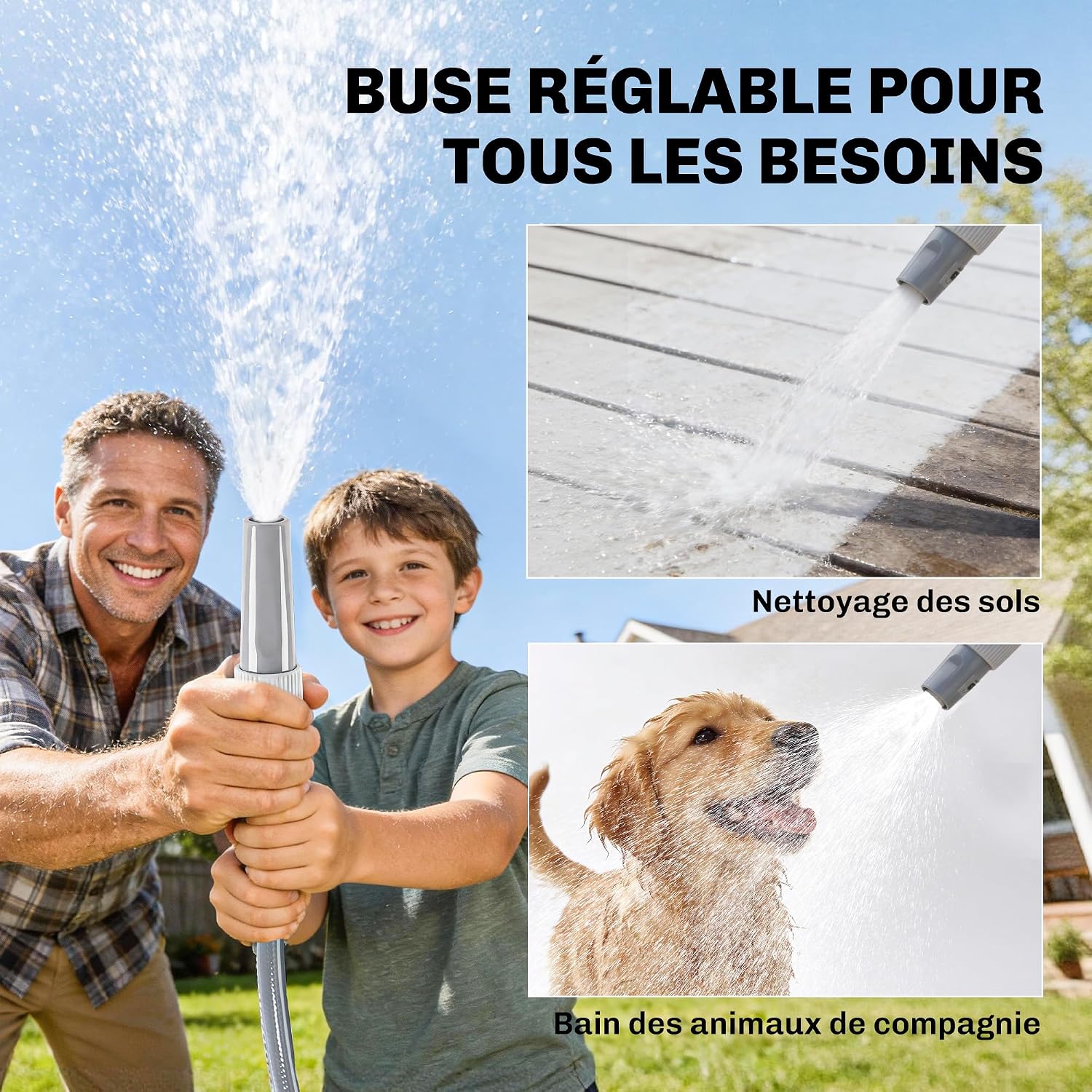 Thumbnail 5 de Outsunny Enrouleur mural de tuyau d’arrosage 20+1,6 m pivotant à 180° avec buse 2 modes
