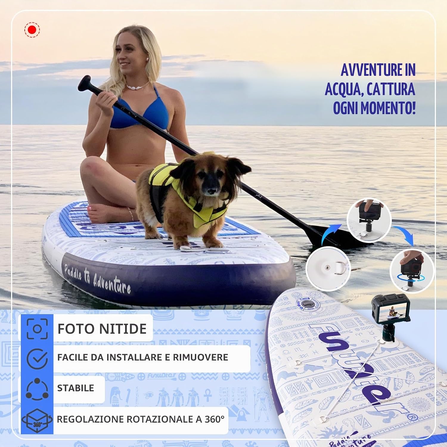 Detalle de FunWater Tavola Gonfiabile con Pinne e Guinzaglio: telaio robusto per SUP accessibile a tutti