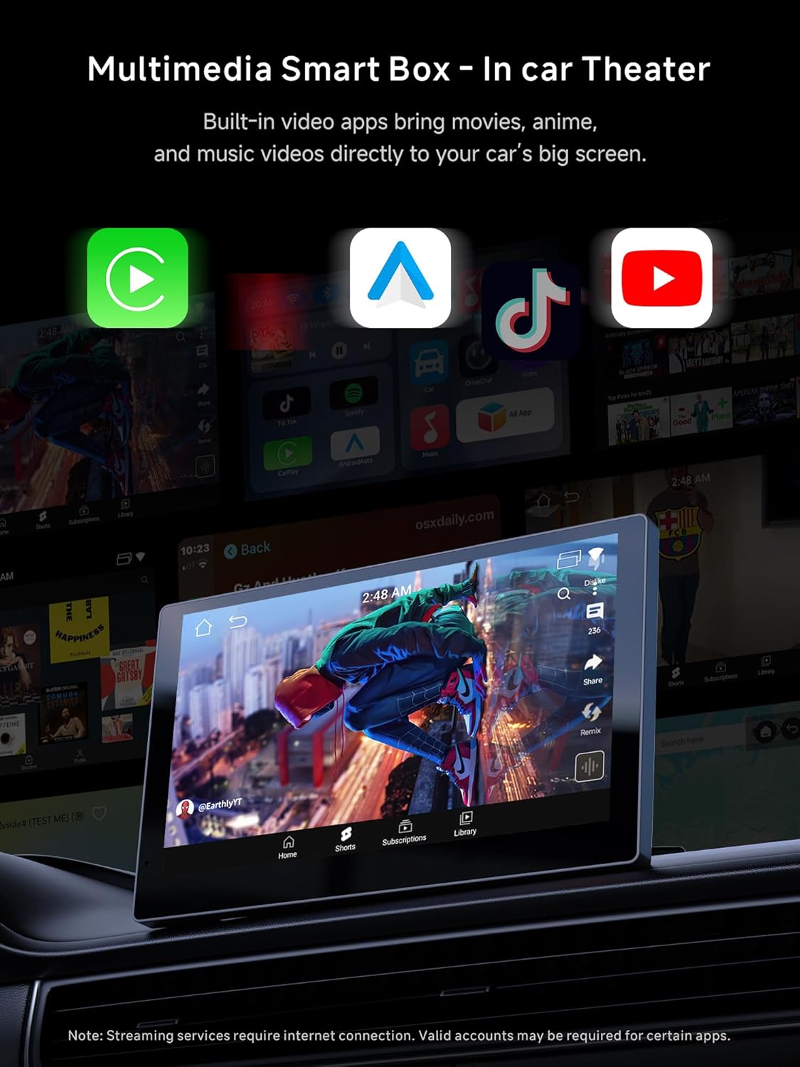 Detalle de ATOTOSELECT CB4A Wireless CarPlay Adapter: AI-powered dual‑Wi‑Fi Car Tech Upgrade