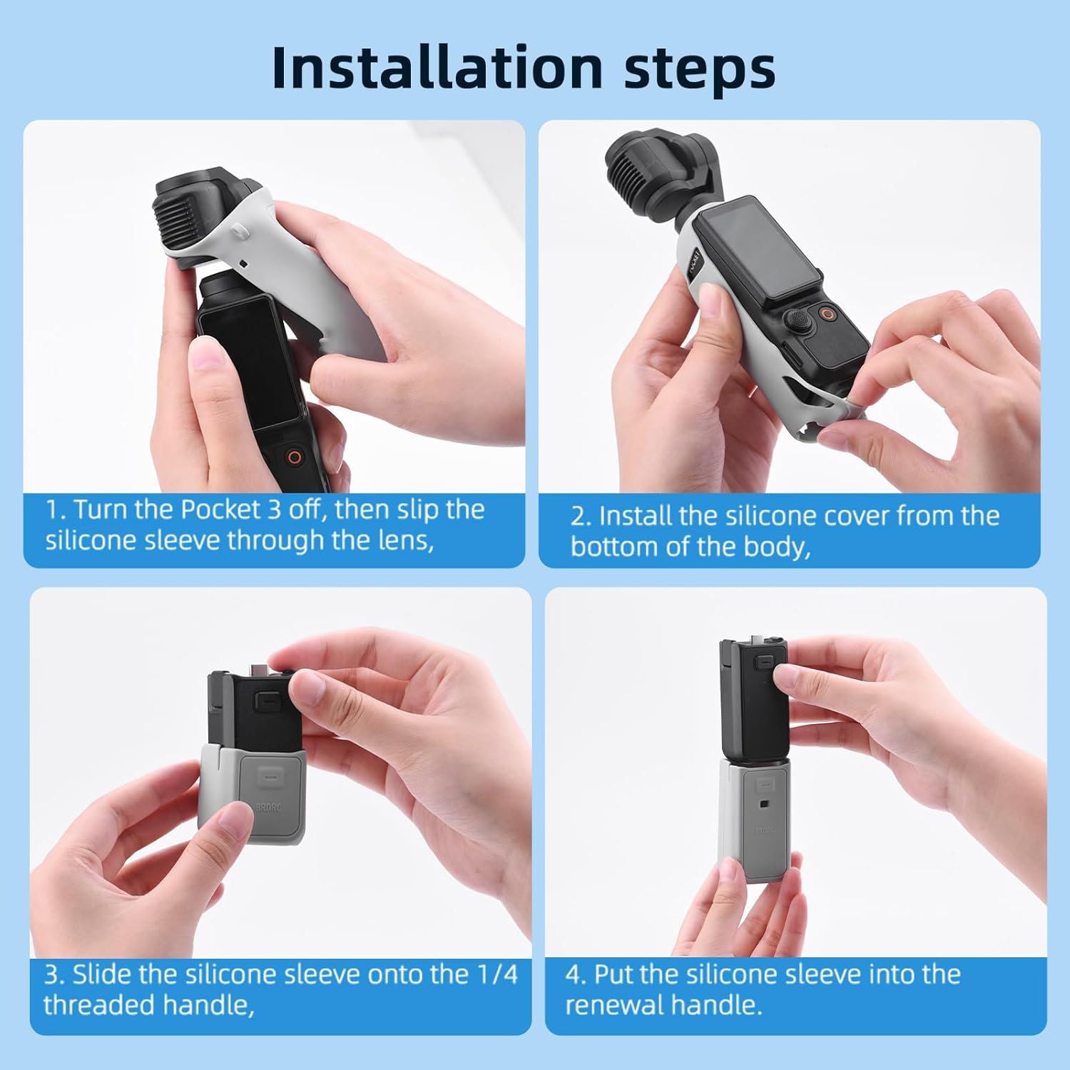 Thumbnail 6 de BRDRC Pocket 3 Silikonhülle für DJI Osmo Pocket 3 Creator Combo (Schwarz) – kratzfest & schützend