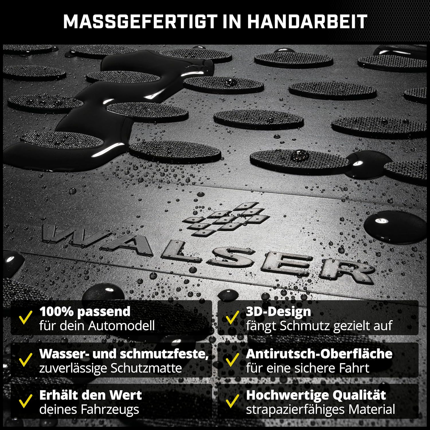 Thumbnail 6 de WALSER Tapis de Sol sur Mesure XTR en Caoutchouc pour VW eGolf 2014-2021