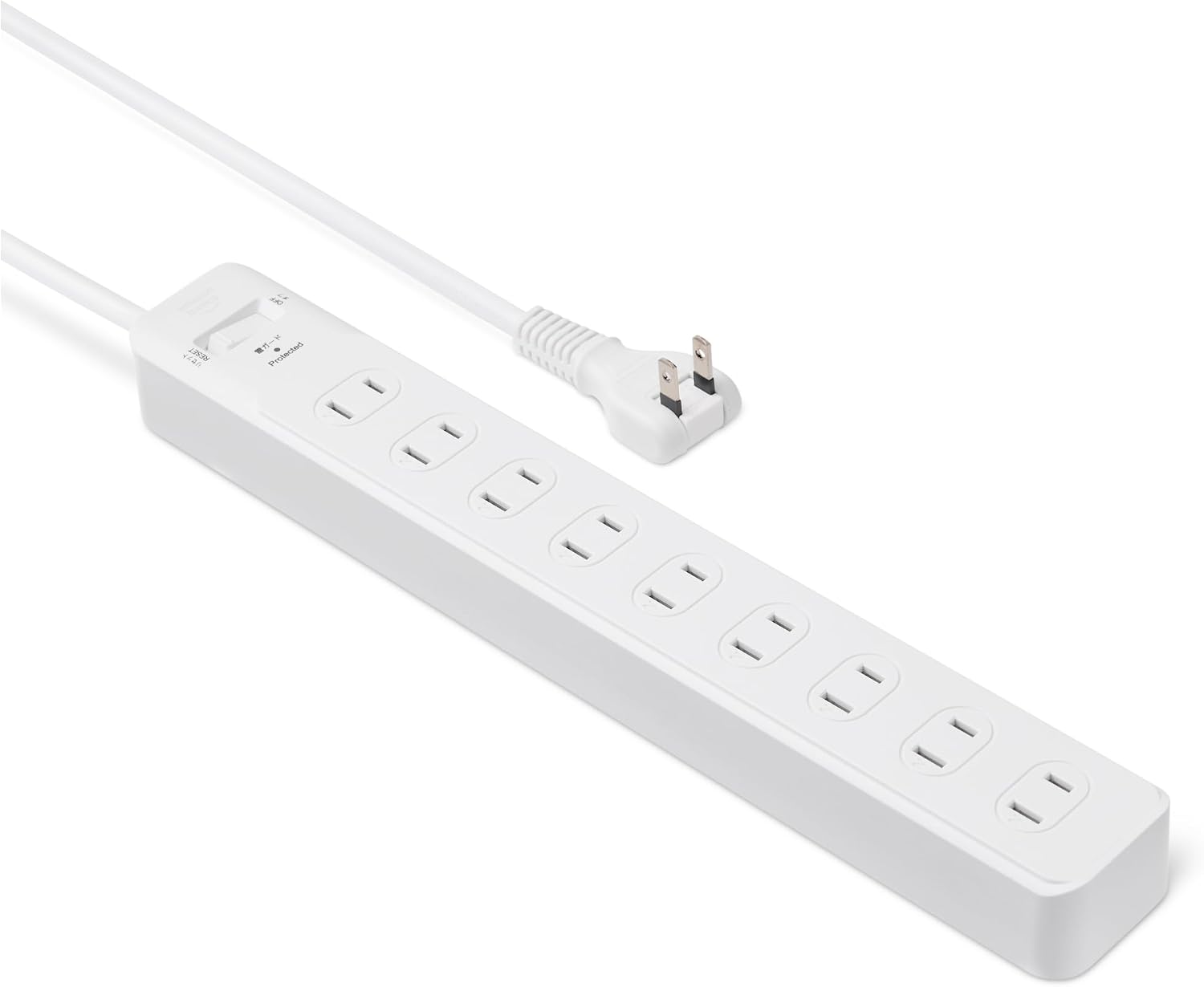 Detalle de Amazonベーシック AC-9JBX-D00 電源タップ 9個口 1.8m 雷ガード付き