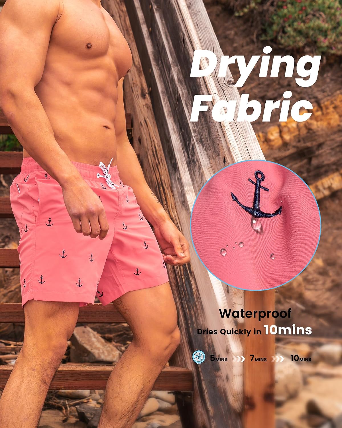 Detalle 2 de MaaMgic Men's Quick Dry Swim Shorts S–XXL