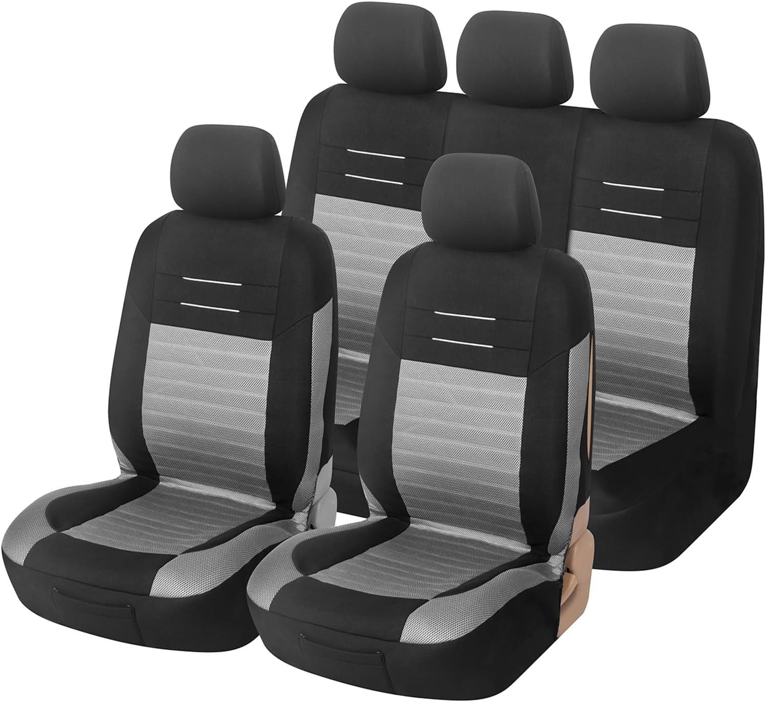 Thumbnail 6 de upgrade4cars Housse de siège voiture universelle noir et rouge (ensemble avant/arrière)