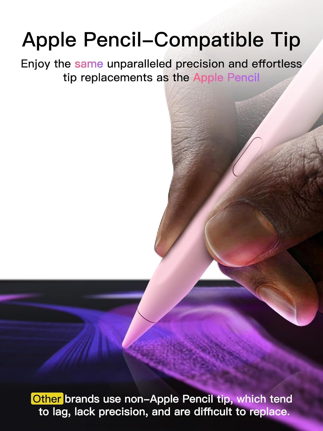Detalle de KEEPro Stylus-Stift für iPad 2018–2026 mit USB‑C Schnellladung, Palm Rejection & Neigungssensitivität (für Apple Pencil kompatible Spitzen)