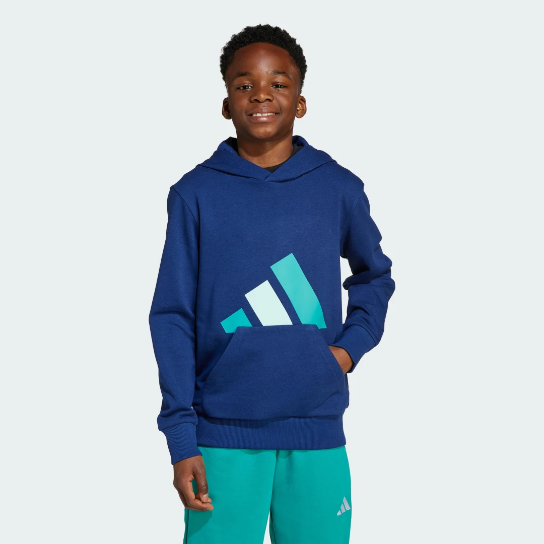 Detalle de Sudadera con capucha Essentials para niños de Adidas: azul