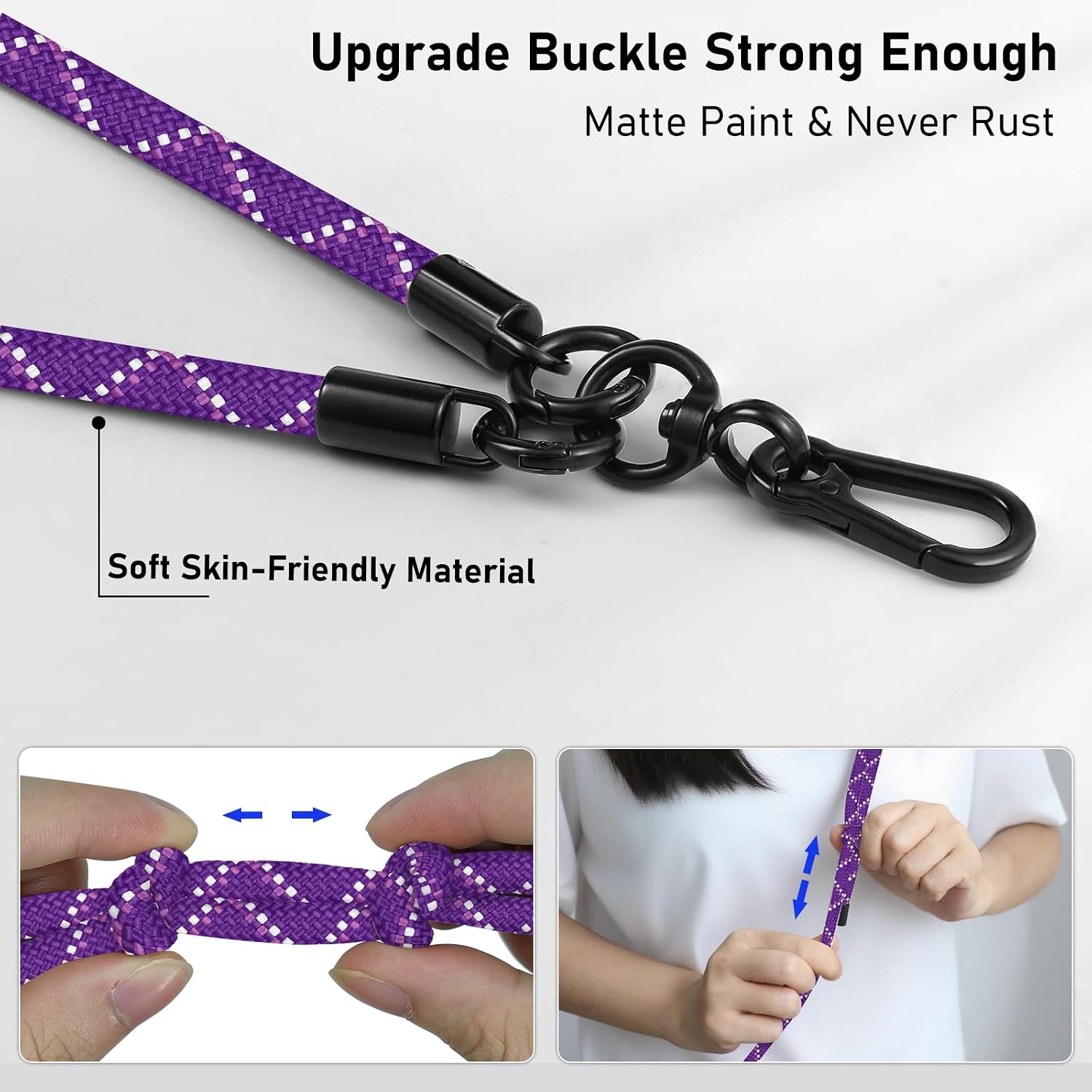 Thumbnail 2 de UKON Mobile Phone Lanyard Crossbody Strap with 2 TPU Patches – Adjustable Nylon Neck Strap for iPhone