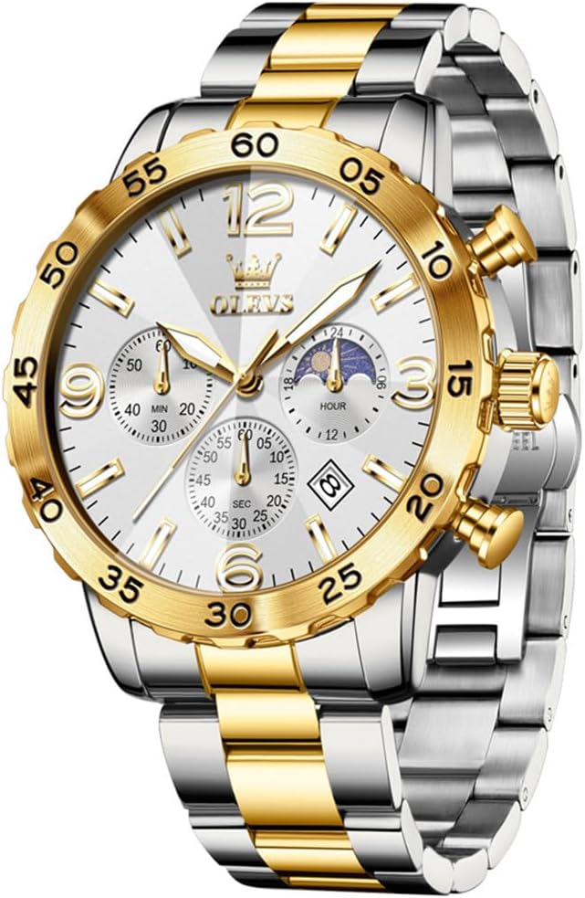 Detalle de OLEVS Montre 44 mm Cadran Trois Yeux