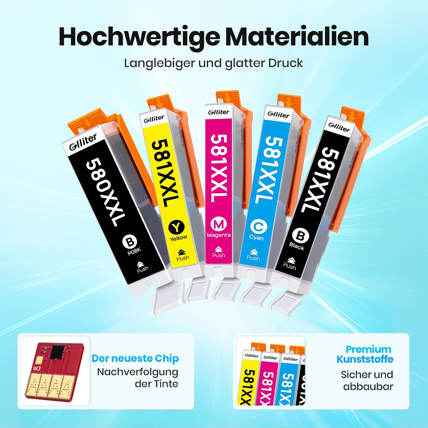 Detalle 2 de Glliter 580 581 XXL Multipack 4590 Seiten