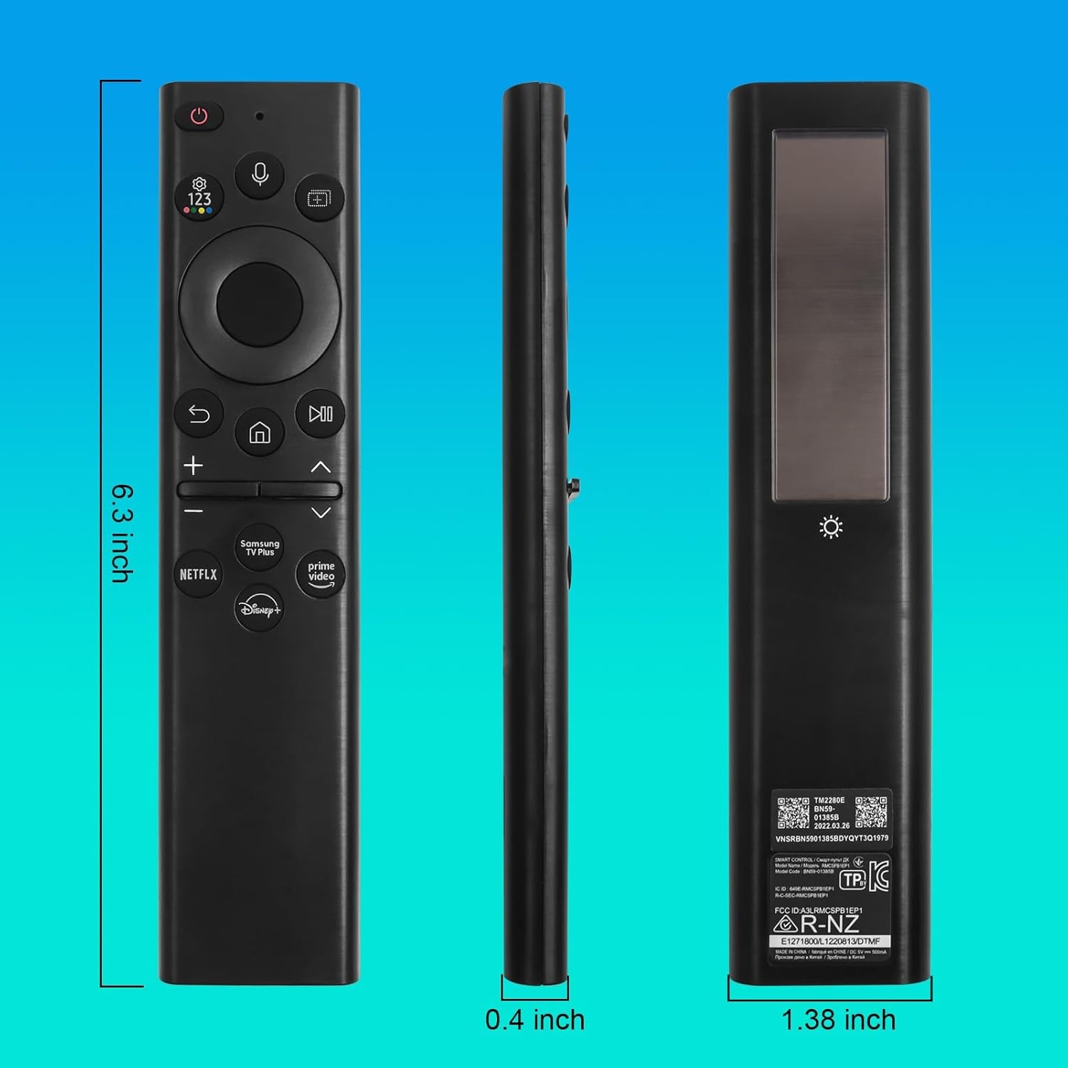 Thumbnail 6 de BN59-01385A Solar Frame TV Voice Remote Replacement for Samsung Smart TVs (Rechargeable Solar + USB-C)