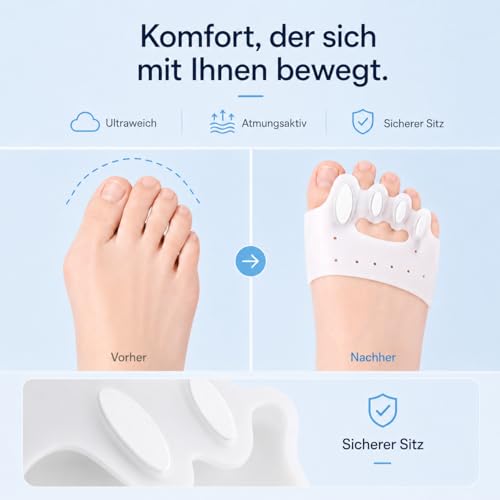 Thumbnail 1 de Habioer Verbesserte Zehentrenner und Zehenspreizer für Damen und Herren – 2 Paar, von Podologen empfohlen