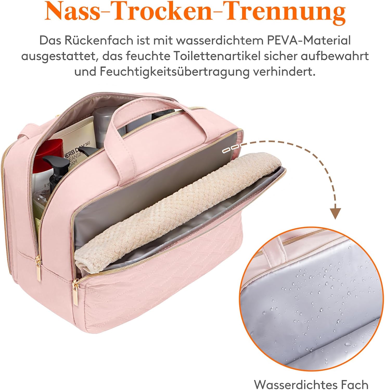 Thumbnail 4 de Lifewit Reise Kulturtasche Damen 10L Rosa