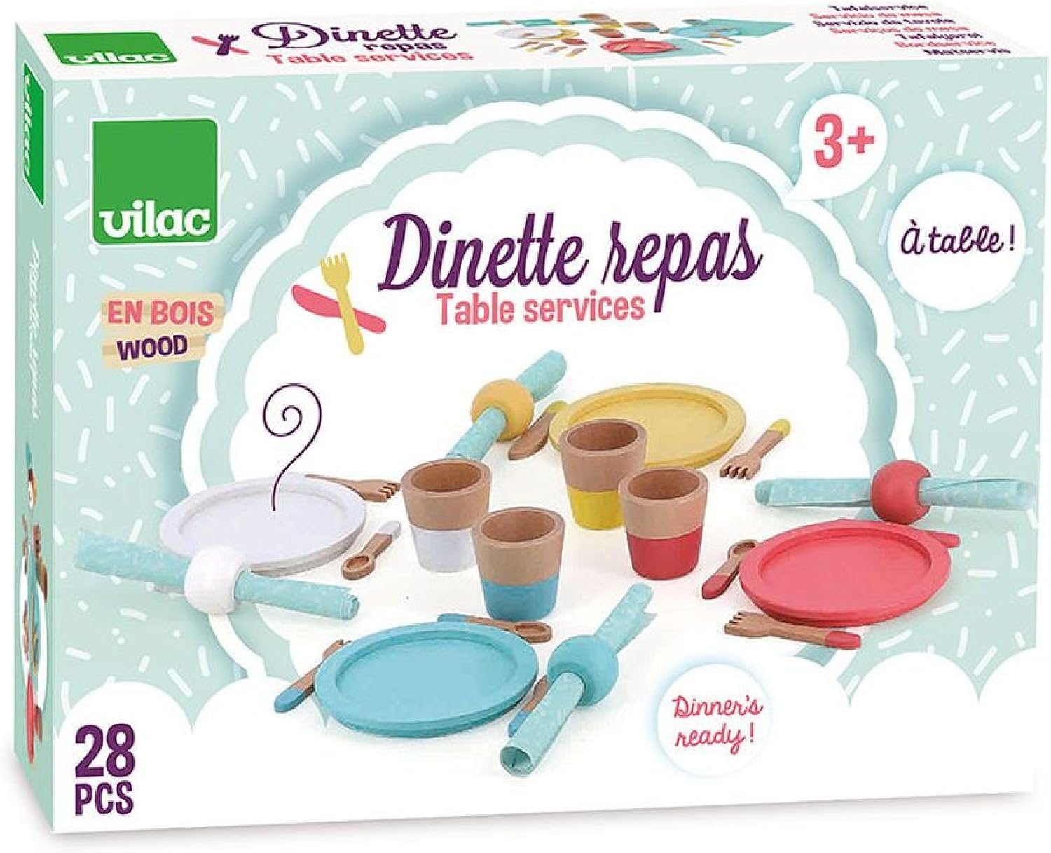 Thumbnail 1 de Dinette en bois Vilac, 28 pièces