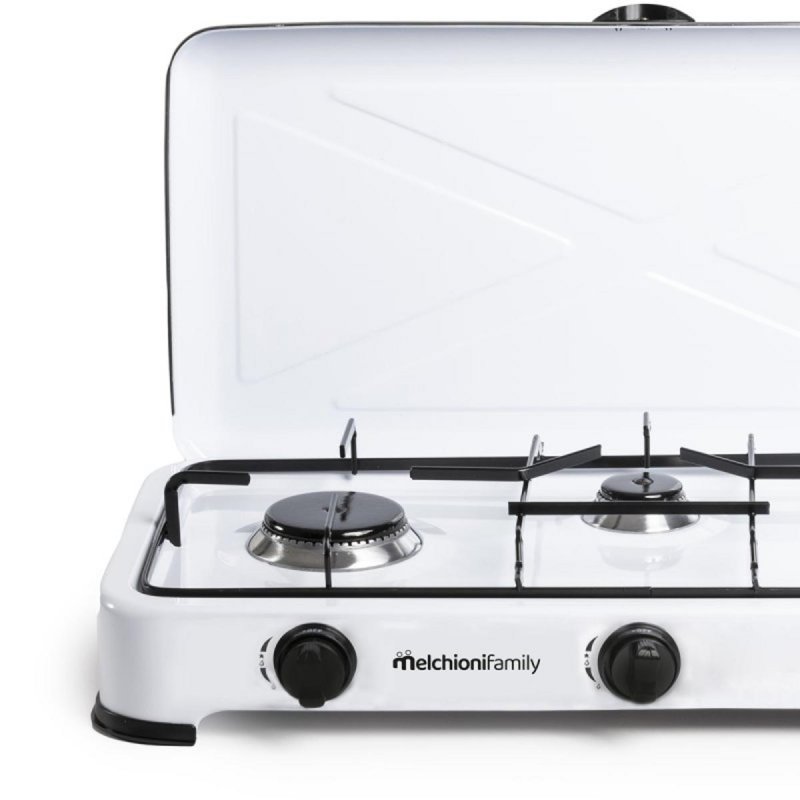 Detalle 2 de Melchioni Family Minerva New 3 — hornillo gas portátil 3 quemadores blanco