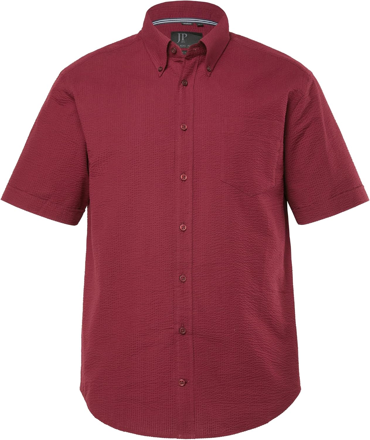 Detalle 2 de Chemise JP 1880 Seersucker Homme – Halbarm, Button-down, Modern Fit (Lot de 1)