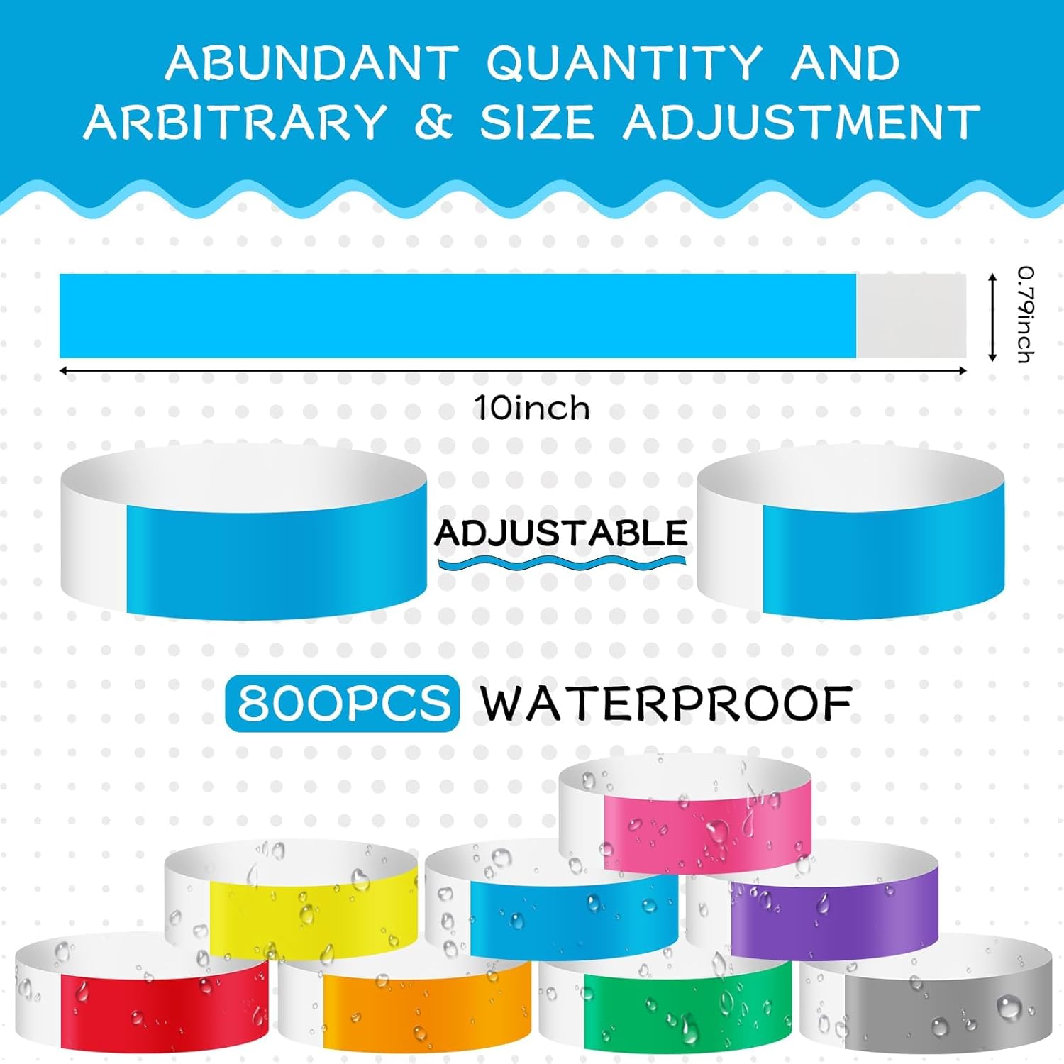 Thumbnail 2 de WIURGOHA 800 Colored Event Wristbands