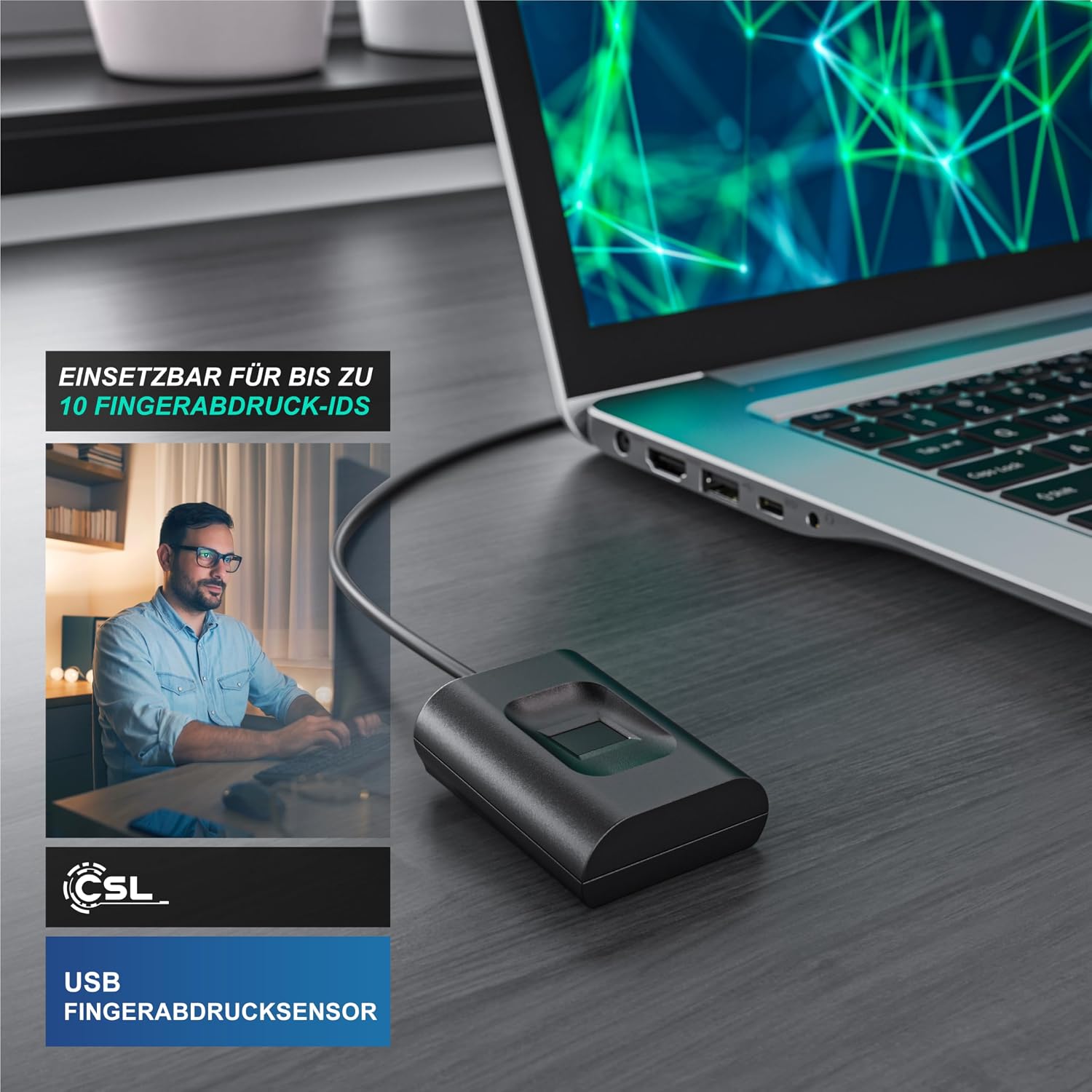 Thumbnail 3 de CSL USB Fingerabdrucksensor bis zu 10 IDs