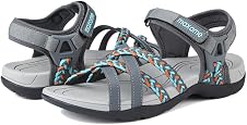 Detalle de Maxome Women’s Summer Walking Sandals with Hook & Loop Straps