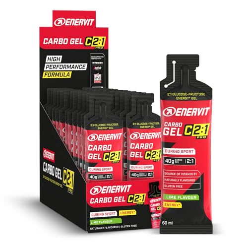 Detalle de Enervit Carbo Gel C2:1PRO Lime — Gel Energetico da 60 ml, 40 g di carboidrati (2:1 maltodestrine/fruttosio), gusto Lime