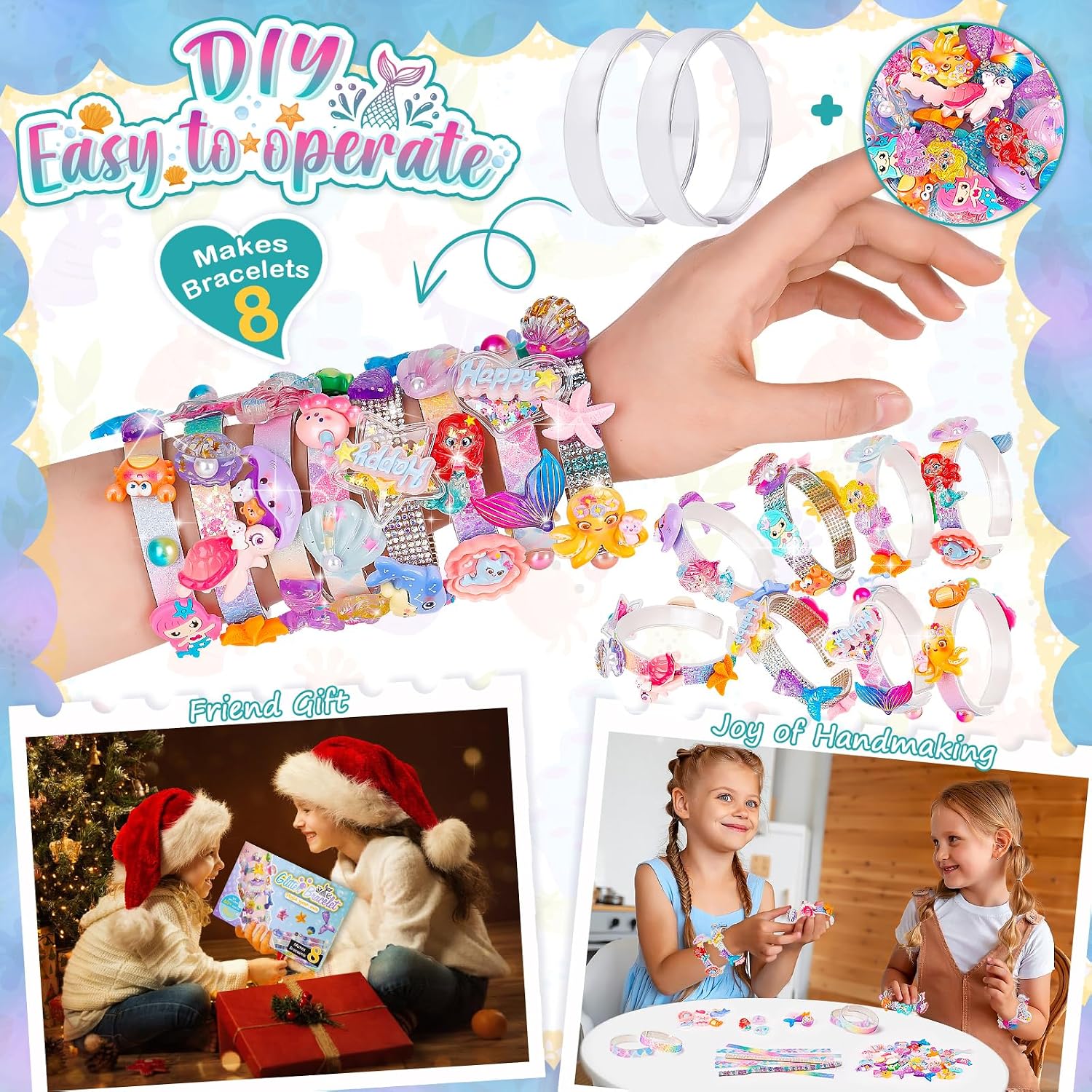 Detalle de Eichhoo Mermaid bracelet kit for kids 64 dots