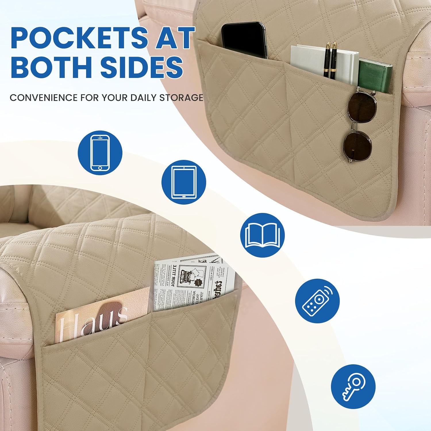 Thumbnail 6 de YSTELLAA Housse de fauteuil relax 1 place étanche inclinable kaki