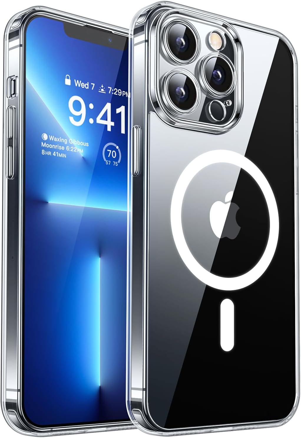 Detalle de CANSHN Magnetica Cover per iPhone 13 Pro Max 6,7” – Protezione Totale Fotocamera, Trasparente