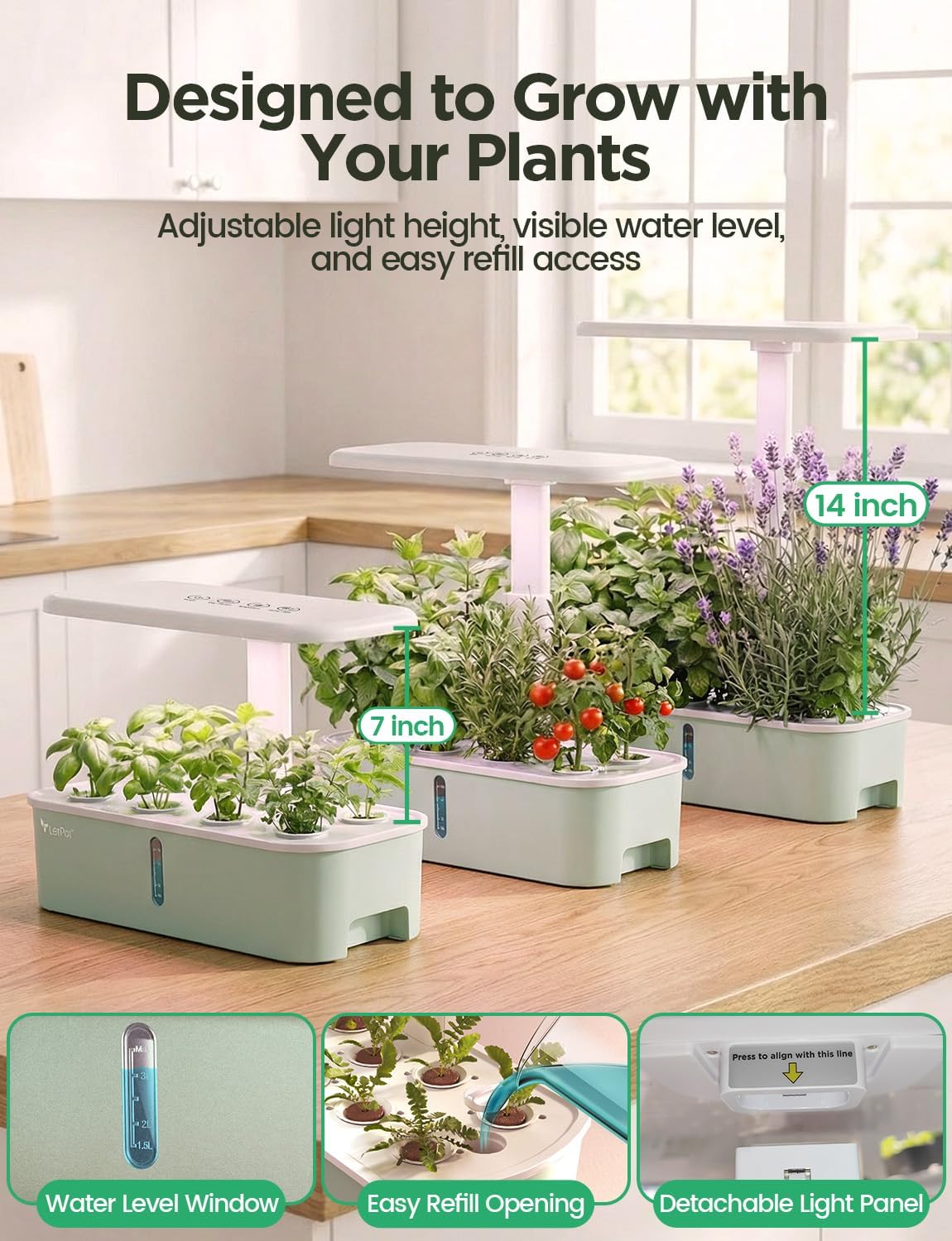 Thumbnail 3 de LetPot LPH-Air WiFi Hydroponisches Anzuchtsystem – Intelligentes Indoor-Gartenkit mit 24W LED