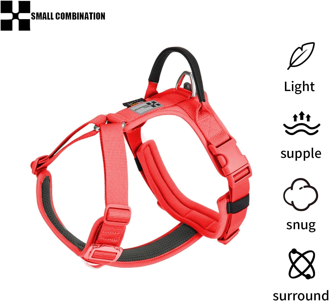 Detalle 2 de Small Combination Dog Harness (XS) – No-pull, Adjustable Vest with Durable Handle (Mint Green)