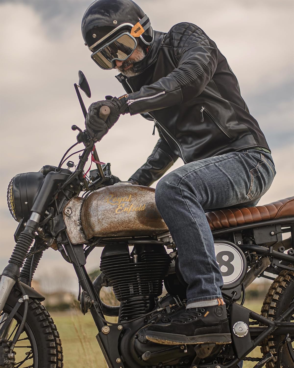 Detalle de IRON JIA'S Giacca da Moto Uomo in Pelle Sintetica – Leggera, Traspirante e Antivento con Protezioni CE