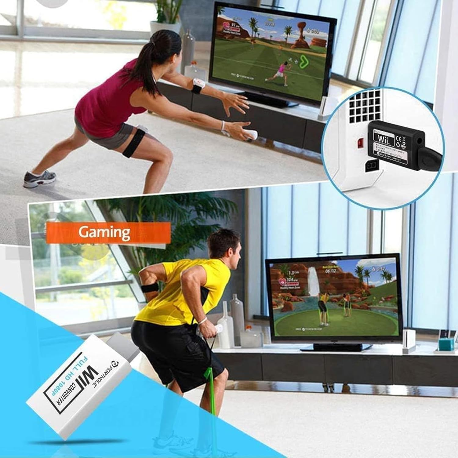 Detalle 2 de PORTHOLIC Wii to HDMI Converter 1080P