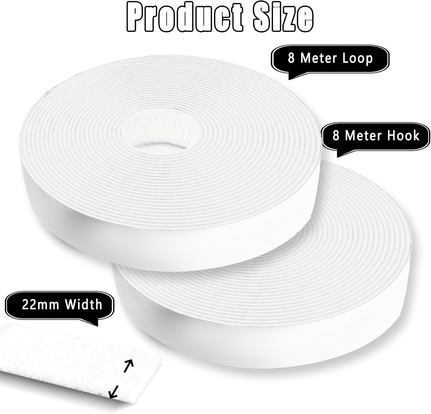 Detalle 2 de Xcdhemde® Nastro Adesivo Autoadesivo 8 m x 20 mm: Riutilizzabile, per Abbigliamento, Scarpe, Cappelli, DIY e Conservazione Domestica