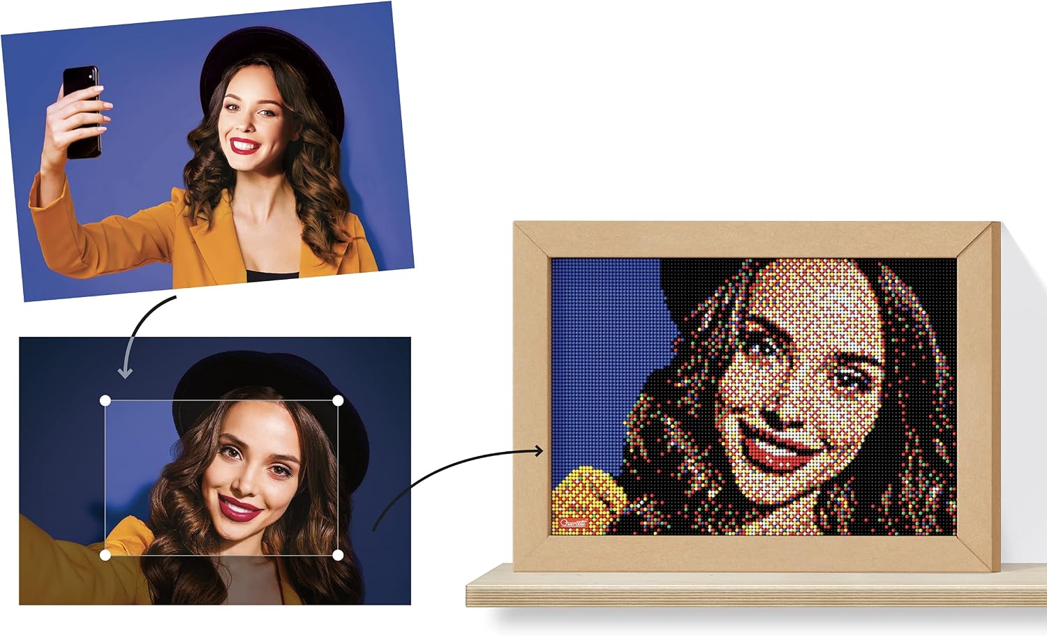 Detalle de Quercetti 0774 Pixel Art 8 Take a Selfie – zestaw do mozaiki ze zdjęcia
