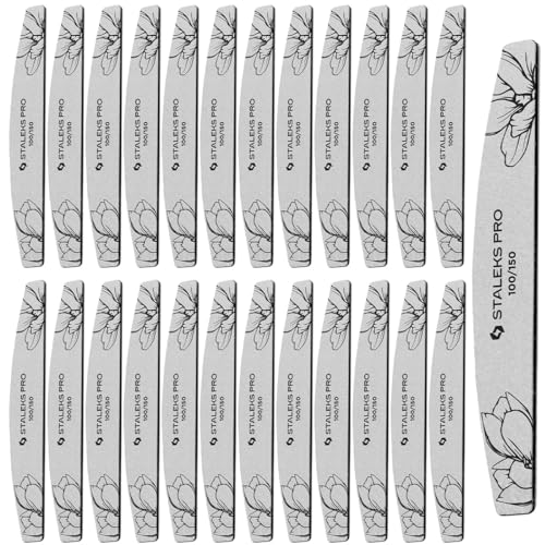 Detalle de Limes à ongles STALEKS EXPERT NFE-40-100/150-25 Demi-lune, double face, grain 100/150, mousse intégrée — 25 pièces