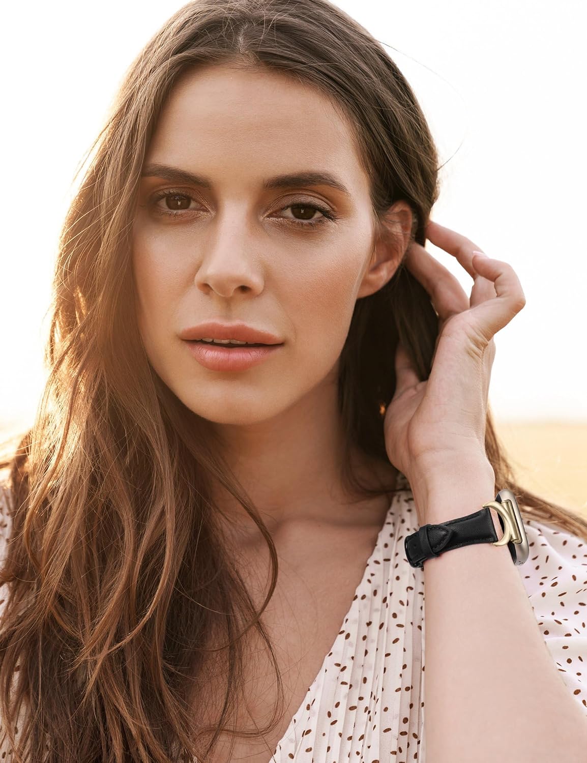 Detalle de TOYOUTHS Slim C-Shaped Leather Strap for Fitbit Versa 4 / Versa 3 / Sense 2 (Women)