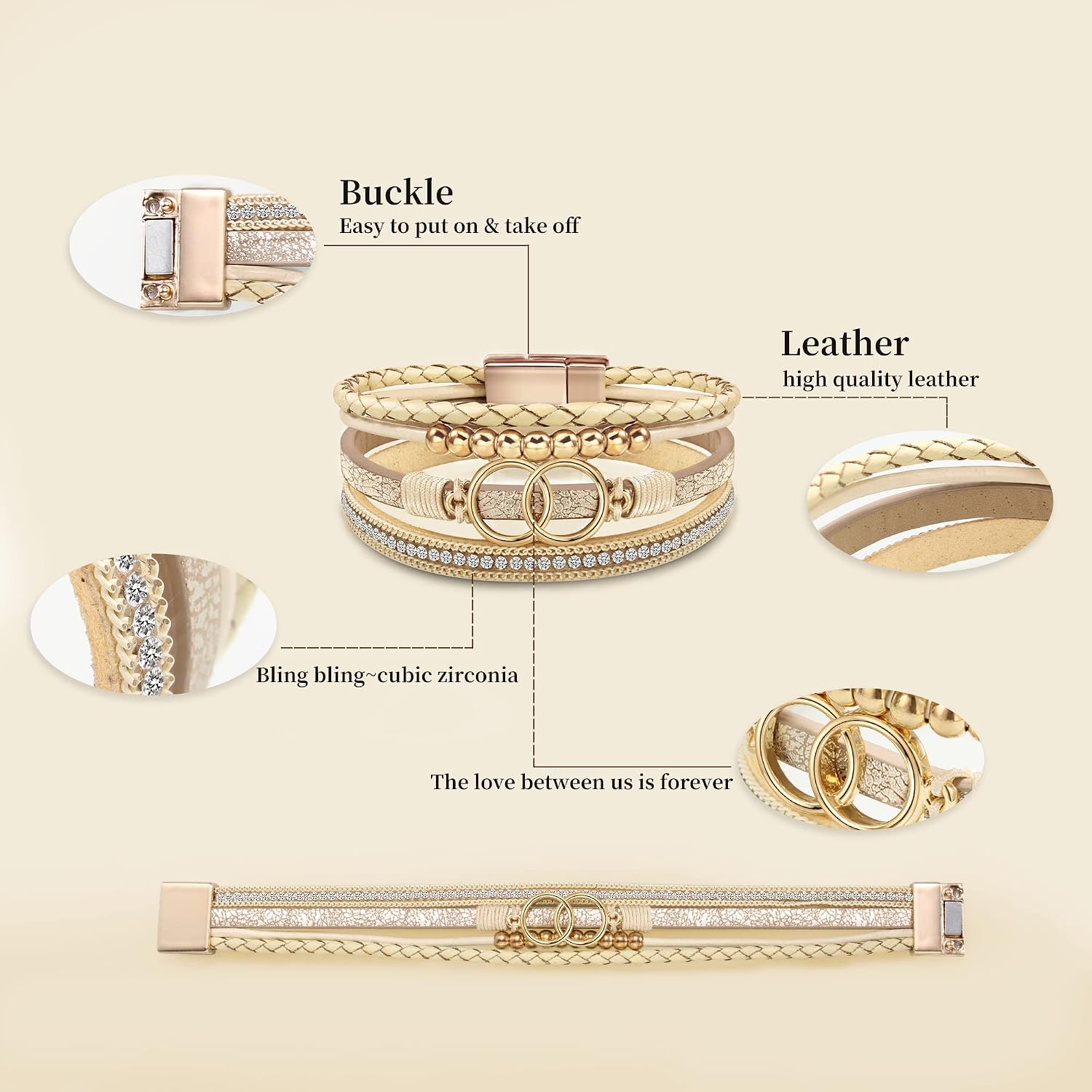 Detalle 2 de Btysun Leather Bracelet
